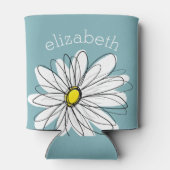 トレンディーフローラデイジーと青い黄色の名前をカスタムする 缶クーラー (裏面)