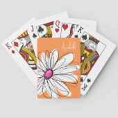 トレンディーフローラデイジーイラストレーション – ピンクとオレンジ トランプ (裏面)