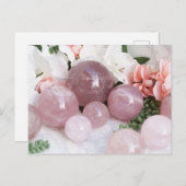 トレンディーフローラピンクローズクォーツクリスタルストーン ポストカード (正面/裏面)