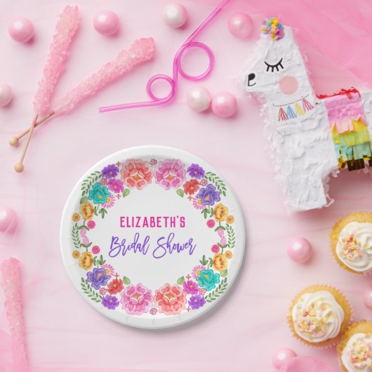 トレンディーフローラフィエスタメキシコブライダルシャワー ペーパープレート (パーティー)