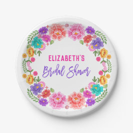 トレンディーフローラフィエスタメキシコブライダルシャワー ペーパープレート