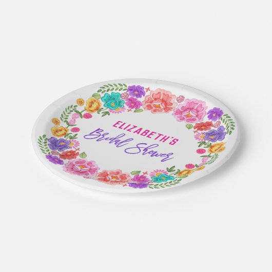 トレンディーフローラフィエスタメキシコブライダルシャワー ペーパープレート (アングル)