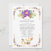 トレンディーフローラペイズリーインディアンシャワーバイメール 招待状 (正面)