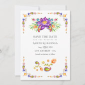 トレンディーフローラペイズリー結婚インディアン セーブザデート (正面)