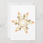 トレンディーフローラペイズリー結婚インディアン セーブザデート (裏面)