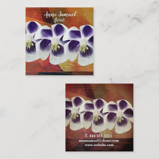 トレンディーフローラモダン名刺 スクエア名刺 (正面/裏面)