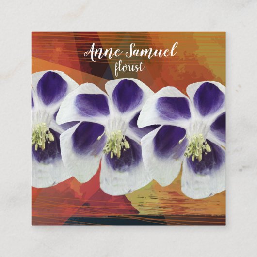 トレンディーフローラモダン名刺 スクエア名刺 (正面)