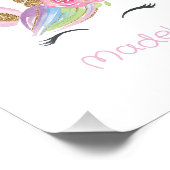 トレンディーフローラユニコーンベビーシャワー子供部屋ギフト フォトプリント (角)