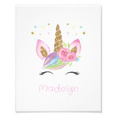 トレンディーフローラユニコーンベビーシャワー子供部屋ギフト フォトプリント (正面)