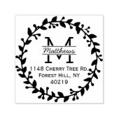 トレンディーフローラリースカスタムモノグラム セルフインキングスタンプ (デザイン)