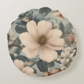 トレンディーフローラルパターンインパステルカラー ラウンドクッション (裏面)