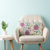 トレンディーフローラルパターンピンクイエローパープルグリーン ランバークッション (椅子)