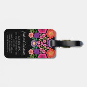 トレンディーフローラルパターンモノグラム – カラーを編集できる ラゲッジタグ (裏面横)