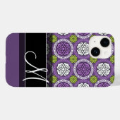 トレンディーフローラルパターン – オーキッドライムグリーン Case-Mate iPhoneケース (裏面 (横))