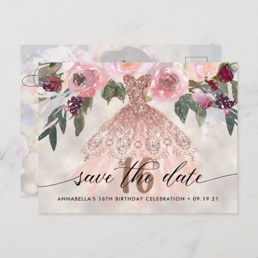 トレンディーフローラ写真スイート16保存日 ポストカード (正面/裏面)