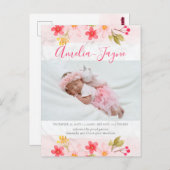 トレンディーフローラ大理石フォト誕生のお知らせ ポストカード (正面/裏面)
