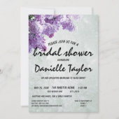 トレンディーフローラ薄紫開花ブライダルシャワー 招待状 (正面)
