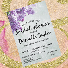 トレンディーフローラ薄紫開花ブライダルシャワー 招待状