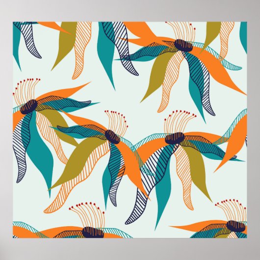 トレンディーフローラ：手書きスカンジナビア。 ポスター (正面)