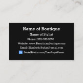 トレンディーブティックピンクアンドブラックゼブラグフェイクリッツ 名刺 (裏面)