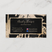 トレンディーブモダンラック金ゴールドパームツリーズプロフェッショナル 名刺 (裏面)