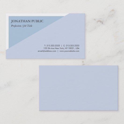 トレンディーブモダンルークリエイティブデザインプレーン 名刺 (正面/裏面)