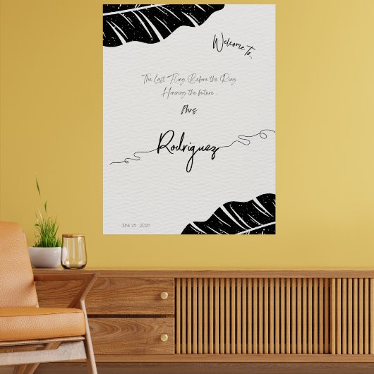 トレンディーブライダルシャワーウェルカムサイン、カスタマイズ可能 ポスター (リビング2)