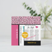 トレンディーブライダルシャワーマガジンピンクヒョウ 招待状 (スタンド正面)