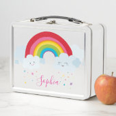 トレンディーブライトおもしろいカラフルレインボーかわいい メタルランチボックス (インサイチュ)
