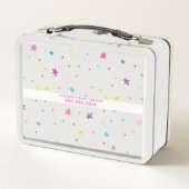 トレンディーブライトおもしろいカラフルレインボーかわいい メタルランチボックス (裏面)