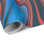 トレンディーブライトオレンジブルー抽象芸術パターン ラッピングペーパー (ロールコーナー)