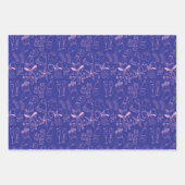 トレンディーブライトカラフルハンドドロッドピンクホリデイ ラッピングペーパーシート (正面3)