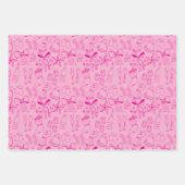 トレンディーブライトカラフルハンドドロッドピンクホリデイ ラッピングペーパーシート (正面)