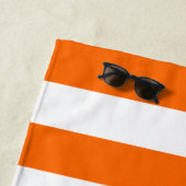 トレンディーブライトサマーホットオレンジ横ストライプ線 ビーチタオル (インサイチュ)