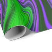 トレンディーブライトネオンパープルグリーン抽象芸術パターン ラッピングペーパー (ロールコーナー)
