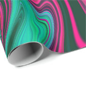 トレンディーブライトネオンピンクグリーン抽象芸術パターン ラッピングペーパー (ロールコーナー)