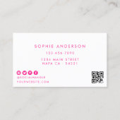 トレンディーブライトピンクまつげエクステンションまつげ 名刺 (裏面)