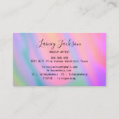 トレンディーブライトピンクブルーグリーン抽象芸術波 名刺 (裏面)