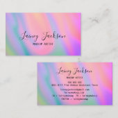 トレンディーブライトピンクブルーグリーン抽象芸術波 名刺 (正面/裏面)
