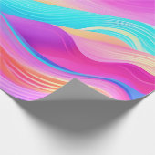 トレンディーブライトブルーピンクイエロー抽象芸術パターン ラッピングペーパー (角)