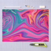 トレンディーブライトブルーピンクグリーン抽象芸術パターン 薄葉紙 (クラフト)