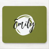 トレンディーブライトモノグラムのカラフル緑のスクリプト マウスパッド (正面)