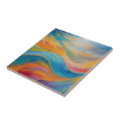 トレンディーブライト抽象芸術ブルーイエローパターン タイル (側面)