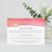 トレンディーブライト結婚ピンクの情報カード 出欠カード (スタンド正面)