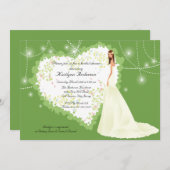 トレンディーブライドブライダルシャワーハート招待状 招待状 (正面/裏面)