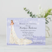 トレンディーブライドブライダルシャワーラベンダー招待状 招待状 (スタンド正面)