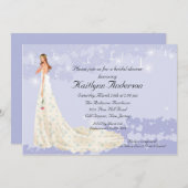 トレンディーブライドブライダルシャワーラベンダー招待状 招待状 (正面/裏面)