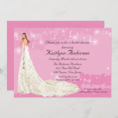 トレンディーブライドブライダルシャワーPinkInvitation 招待状 (正面/裏面)