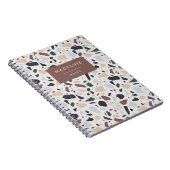 トレンディーブラウングリーン&金ゴールドテラゾ ノートブック (右側)