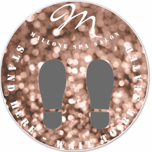 トレンディーブラウンスパーキーモノグラムサロンフロアシール シール (正面)